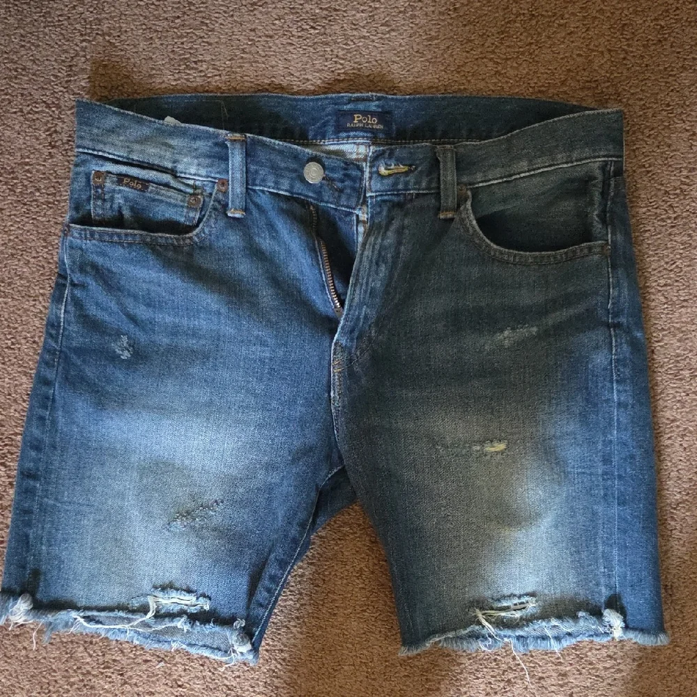 Polo by Ralph Lauren Distressed Blue Denim Jean Shorts